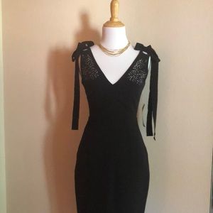 Black embellished midi dress